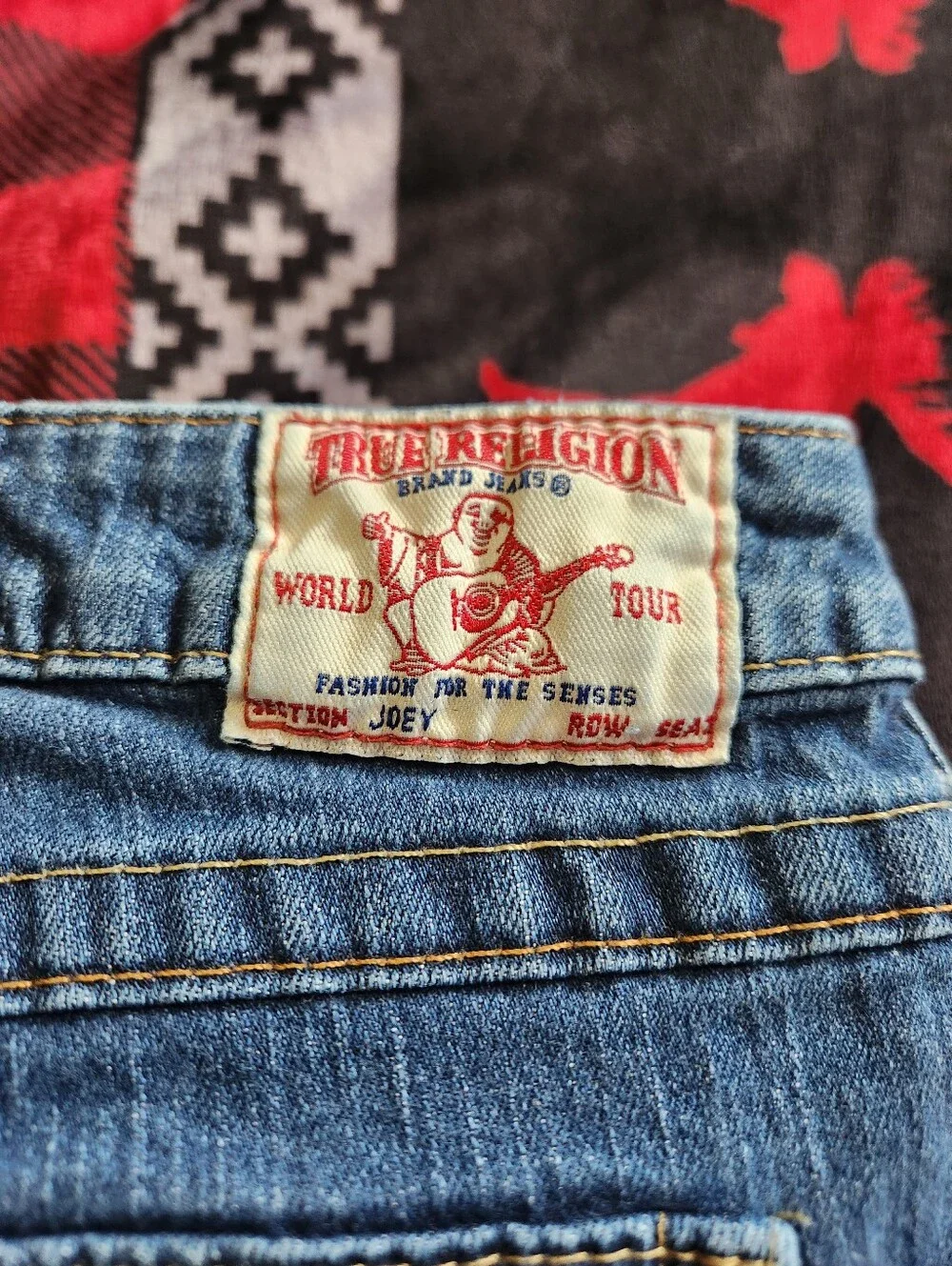 True Religion Joey Low Rise Flare Jeans Signature Stitch Size 29 Y2K USA - Picture 11 of 12
